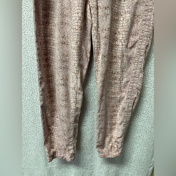 Anthropologie Orana Printed Joggers Pink Snakeskin Print Pants | Size Medium - Picture 3 of 11
